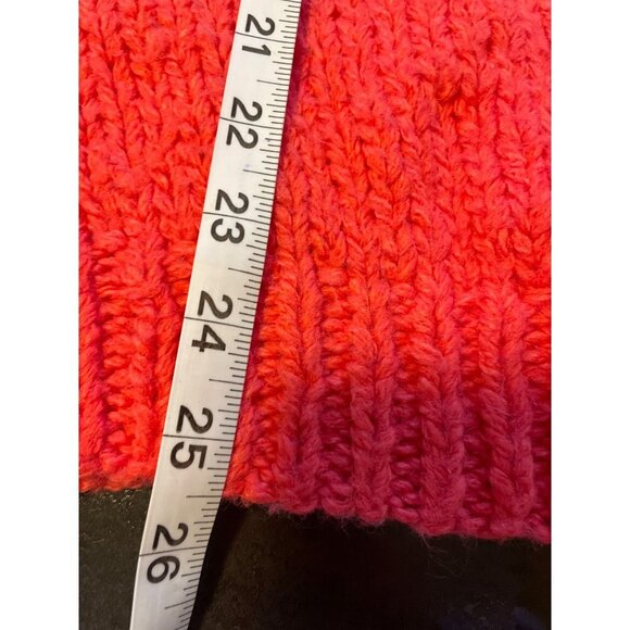 Vintage 70s 80s Hand Knit Cowl Neck Peachy Red Sweater - Picture 10 of 10